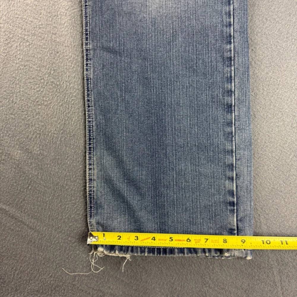 Ecko Unltd Jeans Men's 36 (Fits 38x32) Blue Relaxed Baggy Wide Leg Whiskered Y2K